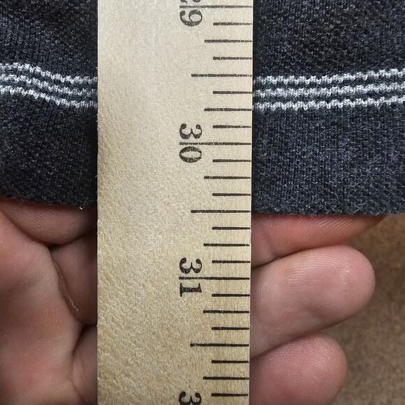 Vintage Polo Ralph Lauren Shirt Large Striped Gray Golf Preppy Casual Essential - Picture 8 of 8